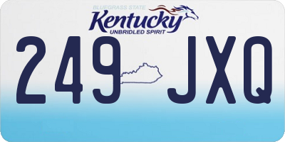 KY license plate 249JXQ