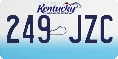 KY license plate 249JZC
