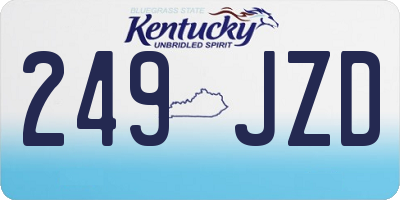 KY license plate 249JZD