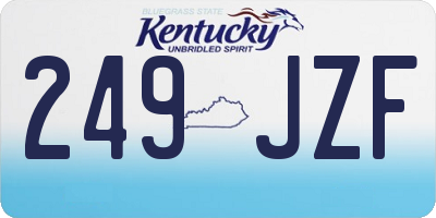 KY license plate 249JZF