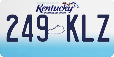 KY license plate 249KLZ