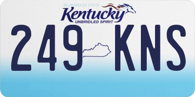 KY license plate 249KNS