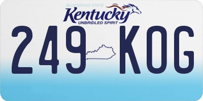 KY license plate 249KOG