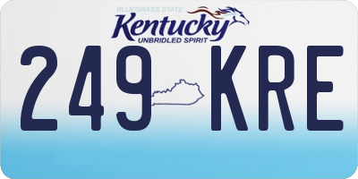 KY license plate 249KRE