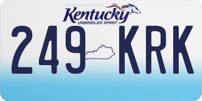 KY license plate 249KRK