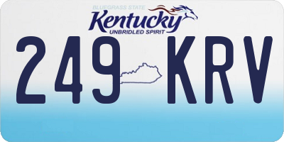 KY license plate 249KRV