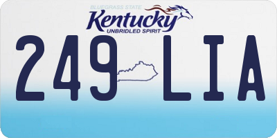 KY license plate 249LIA