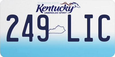 KY license plate 249LIC