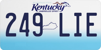 KY license plate 249LIE