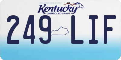 KY license plate 249LIF