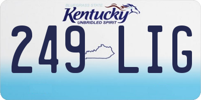 KY license plate 249LIG