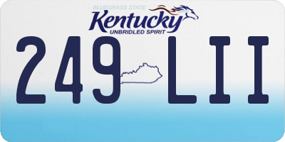 KY license plate 249LII