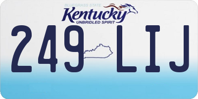 KY license plate 249LIJ