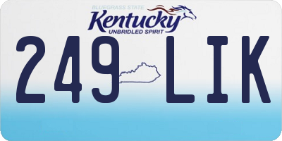 KY license plate 249LIK