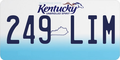 KY license plate 249LIM