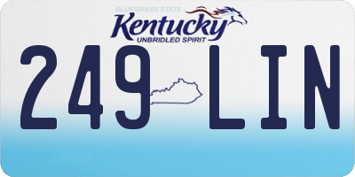 KY license plate 249LIN
