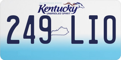 KY license plate 249LIO
