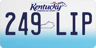 KY license plate 249LIP