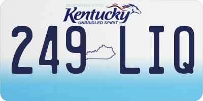 KY license plate 249LIQ