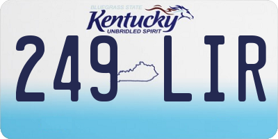 KY license plate 249LIR