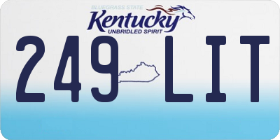 KY license plate 249LIT