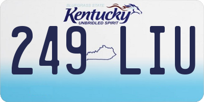 KY license plate 249LIU
