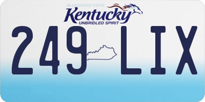 KY license plate 249LIX