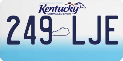 KY license plate 249LJE
