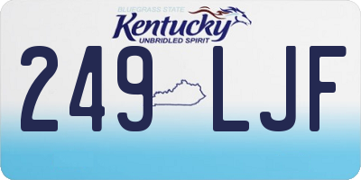 KY license plate 249LJF