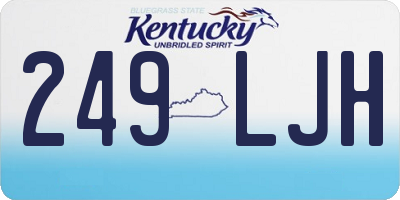 KY license plate 249LJH