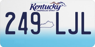 KY license plate 249LJL