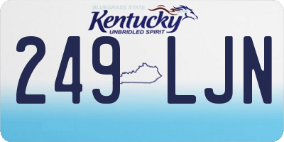 KY license plate 249LJN