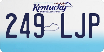 KY license plate 249LJP