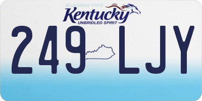 KY license plate 249LJY