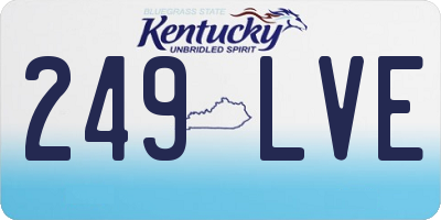 KY license plate 249LVE