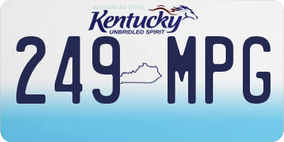KY license plate 249MPG