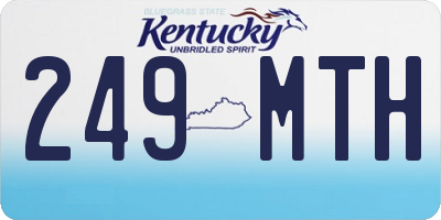 KY license plate 249MTH