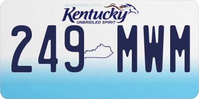 KY license plate 249MWM