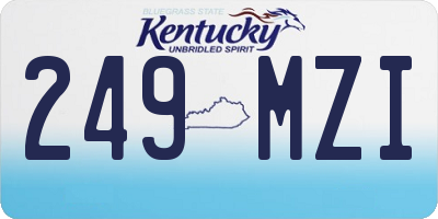 KY license plate 249MZI