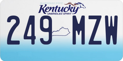 KY license plate 249MZW