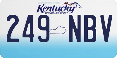 KY license plate 249NBV