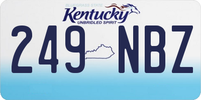 KY license plate 249NBZ