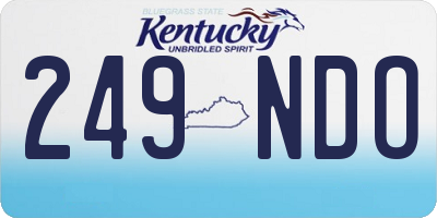 KY license plate 249NDO