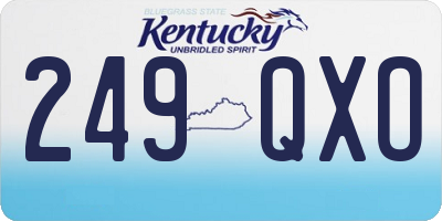 KY license plate 249QXO