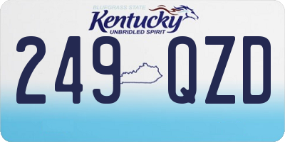 KY license plate 249QZD