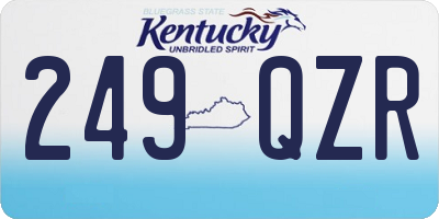 KY license plate 249QZR
