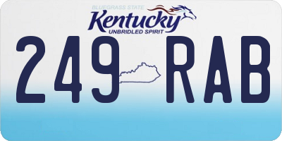 KY license plate 249RAB