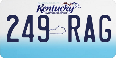 KY license plate 249RAG