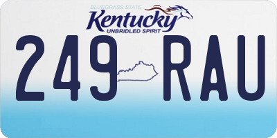 KY license plate 249RAU