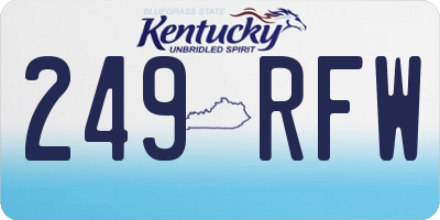 KY license plate 249RFW